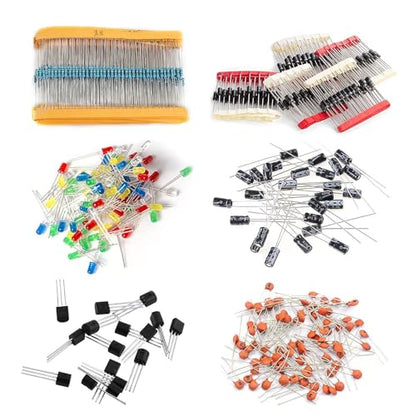 1400Pcs Basic Electronics Component Assortment Kit, Electrolytic Capacitor, Ceramic Capacitor, LED Diode, Common Diode, Resistor, Transistor Component for Arduino, Electronic DIY Project
