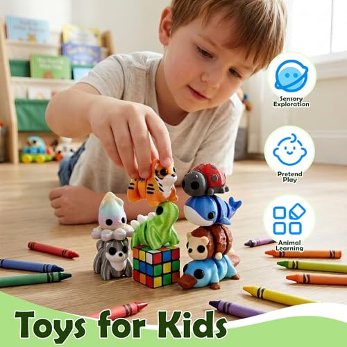 40PCS Mini 3D Printed Animals, Articulated Fidget Toys for Kids - style: 40P Mini Animals