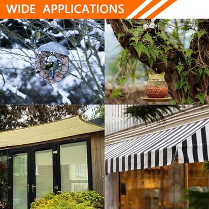 Stainless Steel Small Pulley M25, 20m Nylon Rope and 2pcs Clips for Outdoor DIY Pulley System, Bird Feeder, Sun Shade, Tent Poles, Kayak - size: 20m