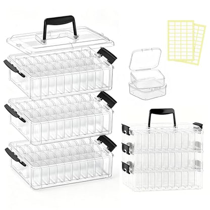 3-Tier Stackable Bead Organizer Box, 90 Small Containers and Lids - size: 3-Tier 90 Compartments