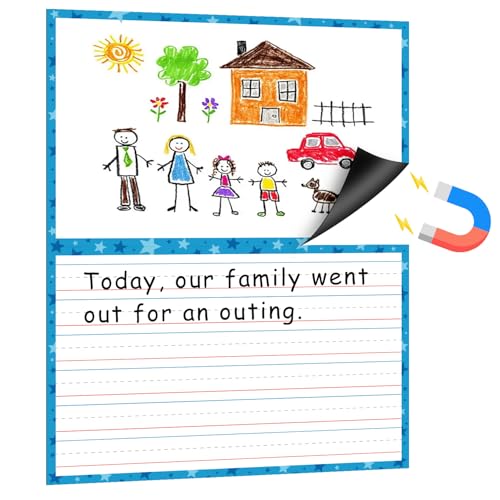 Giant Magnetic Dry Erase Handwriting Paper for Classroom Whiteboards – Reusable Writing Chart with Lined Paper Design, Perfect for Handwriting Practice, Homeschooling, and Teacher Essentials - style: draw&write