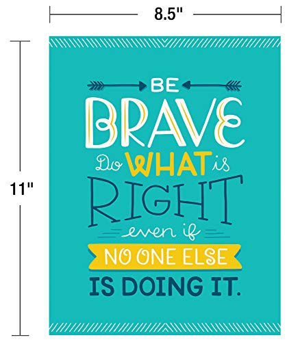 Carson Dellosa 12-Piece Positive Affirmations Posters, Motivational 8.5" x 11" Wall Decor, Growth Mindset Art Set for Bulletin Board, Classroom, Office Decorations, School Counselor Office Must Haves - style: Positive Character Traits