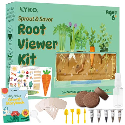 Root Viewer Kit for Kids Gardening Set with Fun Stickers & Storybook, Science STEM Toys & Craft Planting Kits for Ages 4-12 Birthday Gifts for Girls & Boys 4 5 6 7 8 Year Old
