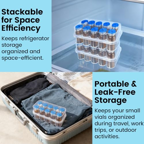 Twin-Pack 10mL Vial Organizer - 2x10 Slots Stackable for Fridge - color: A2