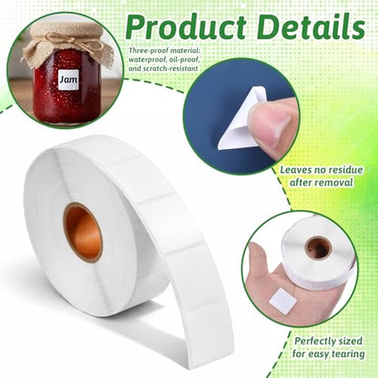 1" x 1" (25 mm x 25 mm) Blank Square QR Code Label, Square Removable Labels, Price Stickers for Both Home and Office, No Residue, 1380 Labels