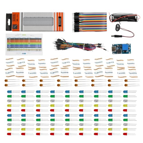 Electronics Kit for Arduino, Breadboard, LEDs, Resistors, Boost Module