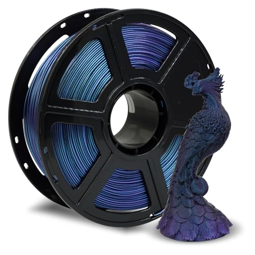 FLASHFORGE Rapid PLA Filament 1.75mm +/- 0.02mm Burnt Titanium & Nebula Purple Gradient, Max 500mm/s High Speed Printing, 3D Printer Filament 1kg(2.2lbs), Changing Colors with Light - color: Burnt Titanium & Nebula Purple Gradient
