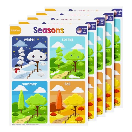 FoldCard Seasons Chart Educational Poster 8.5x11 5pk - color: Seasons