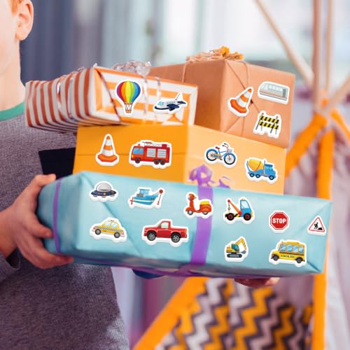 300Pcs Transportation Foam Stickers, Self-Adhesive Truck Cartransportation Stickers Car Foam Decals Sticker Decorations for Home Office School Classroom DIY Art Craft Party Supplies - style: Transportation