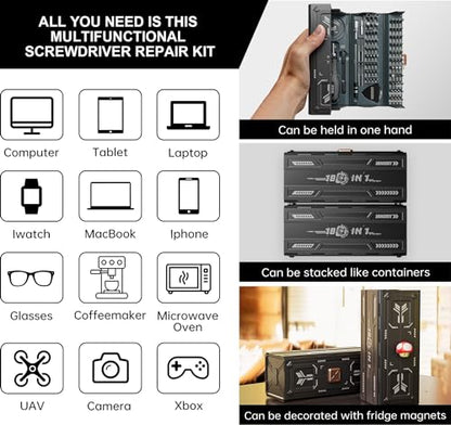 Precision Ratchet Screwdriver Set with Case, JAKEMY 180 in 1 Computer Screwdriver Tool, Compact Tool Set, Screwdriver Repair Kit for Laptop, iPhone, MacBook, PS5, Xbox, RC, Watch, Jewelry, Eyeglasses - color: Fo169 - 180 in 1 Ratcheting