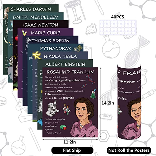 KALEFO 9PCS Science Posters Scientists Inspirational Quote Wall