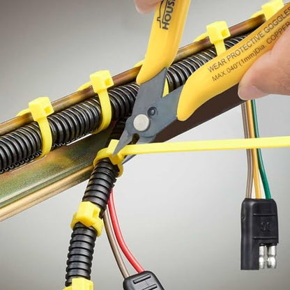 5 Pack Flush Wire Cutters Snips, 5 Inch Micro Flush Cutting Pliers - color: Yellow 5 Pack