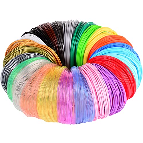 3D Pen 3D Printer Filament, 24 Colors 1.75mm PLA Filament Pack, High-Precision Diameter Filament, Each Color 10 Feet, Total 240 Feet Lengths by Mika3d - color: Pla Standard - 24 Colors