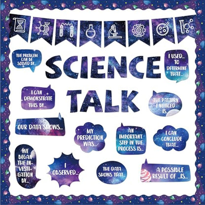 Space Science Bulletin Board Set Astronaut Classroom Decorations Science Talk Bulletin Board Decorations Educational Cutouts for Elementary Middle School Wall Decor Back to School Teacher Supplies - style: Space