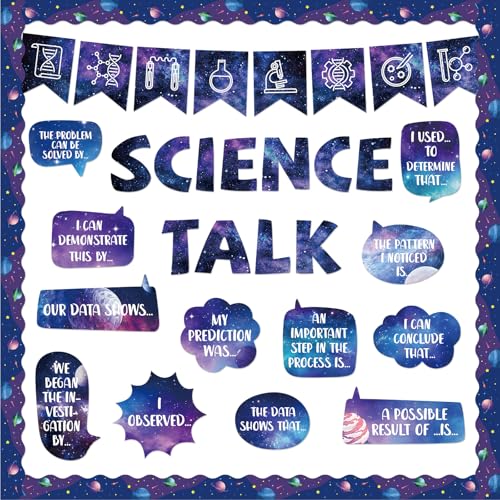 Space Science Bulletin Board Set Astronaut Classroom Decorations Science Talk Bulletin Board Decorations Educational Cutouts for Elementary Middle School Wall Decor Back to School Teacher Supplies - style: Space