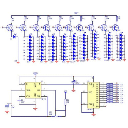 Gikfun Electronic LED Flashing Lights Soldering Practice Board PCB DIY Kit EK1874 - size: 100 x 80 mm