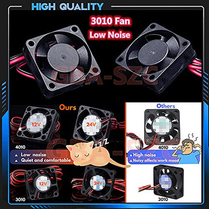 Upgrade V6 Hotend 12V 40W Kit,Remote Bowen Print J-Head Hotend Titanium Alloy HeatBreak Cooling Fan Bracket for 3D Printers V6 Hotend,Titan,Dual Driver Extruder.(12V Brass Nozzle Kit) - color: V6 Hotend-12V Kit