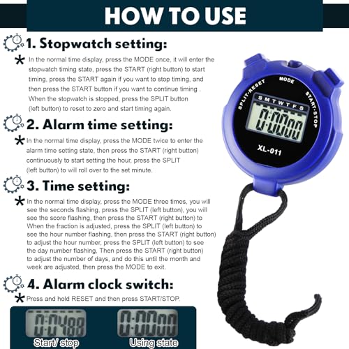 Kanayu 28 Pack Digital Sports Stopwatch with Date Alarm Lanyard