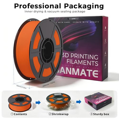 iSANMATE Matte PLA Filament 1.75mm Pumpkin Orange PLA 30-300mm/s 1KG Bambu - color: Pumpkin Orange