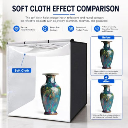 PULUZ Photo Light Box 40x40in, 306 LED Photo Background Shooting Tent - size: 40*40 Inch