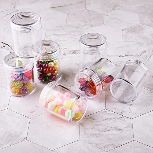 Craftdady 10pcs Clear Plastic Bead Containers Storage Container Box Jars with Lid Round Bottle Transparent Organizers Box 1.5"x2" 20ml for DIY Diamond Beads Crafts Jewelry - color: Clear-10pcs, Round