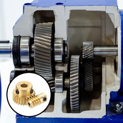 uxcell Worm Gear Set Right Rotation 25T 0.5 Module 1:25 Reduction Rate - size: Gear-4mm, Rod-2mm Bore, style: 0.5M-25T