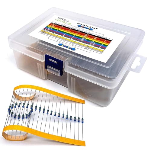 1300PCS 130 Values 1/2W Resistor Kit with 1% Metal Film Resistors Assortment 1/1.5/2/3M Ohm for DIY Projects and Experiments