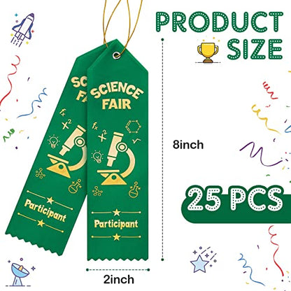 Taiyin 25 Pcs Science Fair Ribbons,Science Fair Participant Award,Green - color: Green, size: Science Fair Participant Award