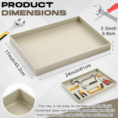 Maxdot 24 x 17 x 2.3 Inches Polypropylene Utility Tray Multifunctional Rectangular Plastic Containment Tray for Lab Kitchens Cosmetics Work Benches Shelf Use - size: 24" x 17" x 2.3"