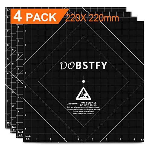 3D Printing Build Surface,with Premium Adhesive 3D Printer Heat Bed Platform Sticker Sheet,for Ender 3/Ender 3 Pro/Ender 3 V2 Neo/Ender 3 V3 KE/Ender 3 V3 SE/4Pack 8.7x8.7inch(220mmx220mm) - size: 220x220mm (Pack of 4)