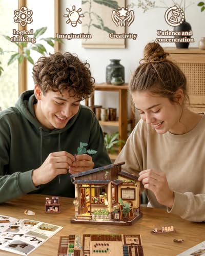 Cutebee LED Book Nook Kit, DIY Miniature House Kits Coffee Shop - color: Kissa Coffee