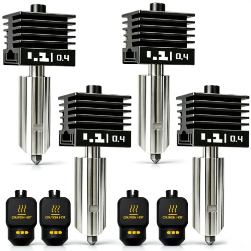 4‑Pack 0.4mm P2S Hotend for Bambu Lab P2S Nozzle X2D/H2D/H2S/A1/A1 Mini - style: 4PK 0.4mm