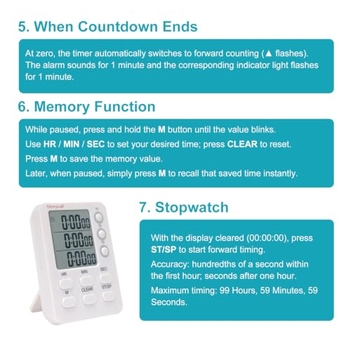 stonylab 3 Channel Digital Timer, Triple Independent Count Up and Count Down Timing with Silent Operation Function, for Laboratory Experiments