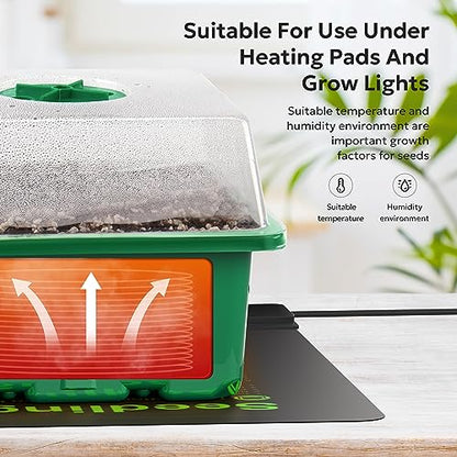 MIXC 10 Pack Seed Starter Tray, 120Cell Stater Kit with Humidity Dome Green - color: Green, size: 12 Cell-10 Packs-Clear Cover