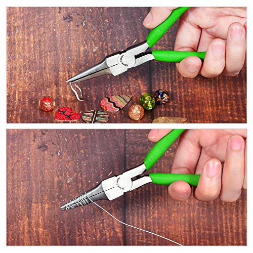 SPEEDWOX Mini Pliers Tool Set 6-Piece 4-1/2-Inch Precision Diagonal Plier Long Nose Needle Nose Flat Nose Bent Nose Round Nose Plier Micro Fine Plier for Jewelry Making Beading Hobby Wire Craft