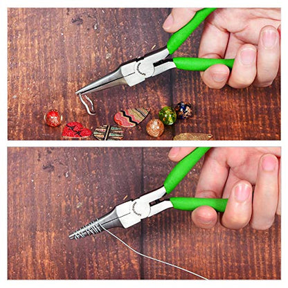 SPEEDWOX Mini Pliers Tool Set 6-Piece 4-1/2-Inch Precision Diagonal Plier Long Nose Needle Nose Flat Nose Bent Nose Round Nose Plier Micro Fine Plier for Jewelry Making Beading Hobby Wire Craft