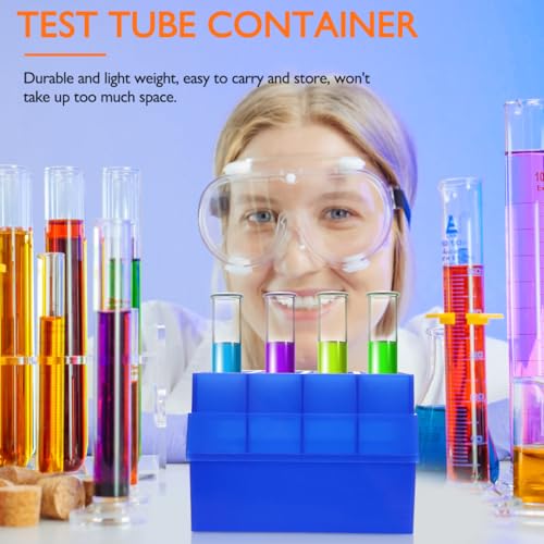 ULTECHNOVO Blue Centrifuge Tube Storage Box 3 Pack 50 ml Tube Holder Rack with Lid Freezer Container for Laboratory Test Tubes Scientific Research School and Personal Use