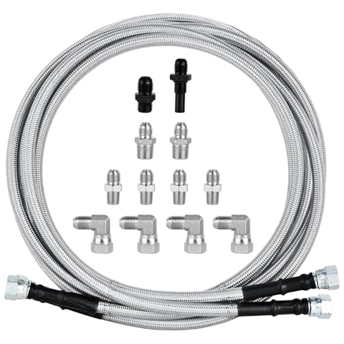 Mupera 6AN 70" Transmission Cooler Lines - 304SS Braided Lines Direct Fit - color: White, size: 70 Inch