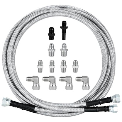 Mupera 6AN 70" Transmission Cooler Lines - 304SS Braided Lines Direct Fit - color: White, size: 70 Inch