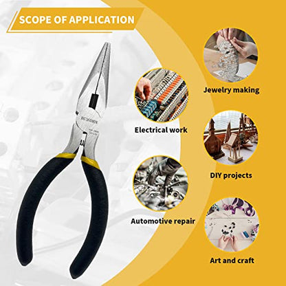 BOOSDEN 5'' Small Needle Nose Pliers 10 Pack, Mini Needle Nose Pliers, Micro Needle Nose Pliers - size: 5" (10 Pack)