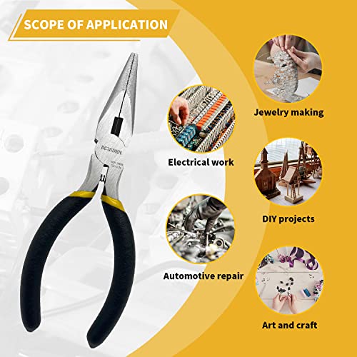BOOSDEN 5 Inch Small Needle Nose Pliers Mini Jewelry Plier 5 Pack - size: 5" (5 Pack)