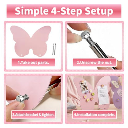 2 Pcs Small Magnetic Board, Cute Magnet Display Stand for Tabletop - color: 2pcs Pink
