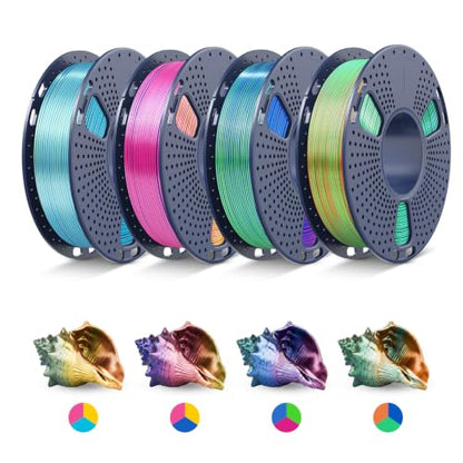 JAYO Silk PLA Tri Color 3D Printer Filament Bundle 1.75mm, 250g, 4-Pack - color: Silk Pla Tirple Color-4x250g