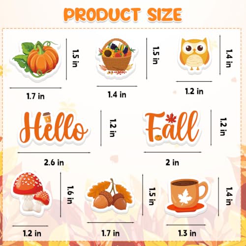 300Pcs Fall Foam Stickers, Cute Self-Adhesive Autumn Thanksgiving Stickers Foam Fall Pumpkin Maple Leaves Sticker Decorations for Home Office School Classroom DIY Art Craft Party Supplies - style: Fall