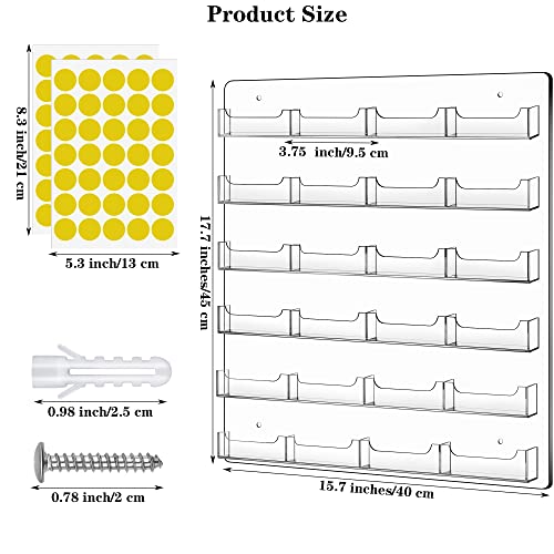 TURSTIN Business Card Holder Wall Mount Clear Sticker Display Marketing Holder Acrylic Business Card Stand Multi Pocket Rack Organizer Space Saver for Home Office (24 Pockets) - style: 24 Pockets