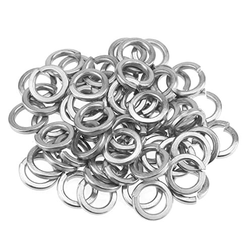 HELIFOUNER 50 Pieces M12 Stainless Steel Split Lock Washers, 304 Stainless Steel Spring Lock Washers for Screws Bolts, Silver - color: Silver, size: M12 (50 PCS)