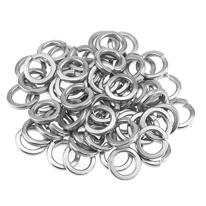 HELIFOUNER 50 Pieces M12 Stainless Steel Split Lock Washers, 304 Stainless Steel Spring Lock Washers for Screws Bolts, Silver - color: Silver, size: M12 (50 PCS)