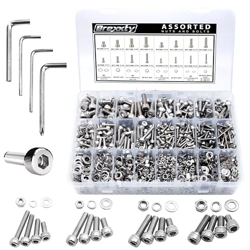 880 Pcs Metric Socket Head Cap Screws Kit, 304 Stainless Steel