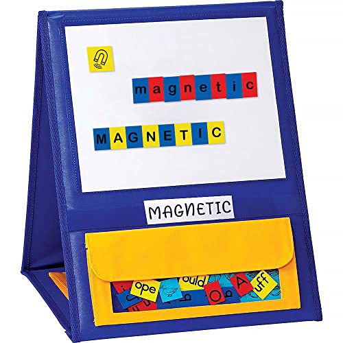 Magnetic Desktop Tabletop Pocket Chart Stand, Double Sided Small Pocket Chart for Classroom Home (15" X 12.5") - color: Easel Stand