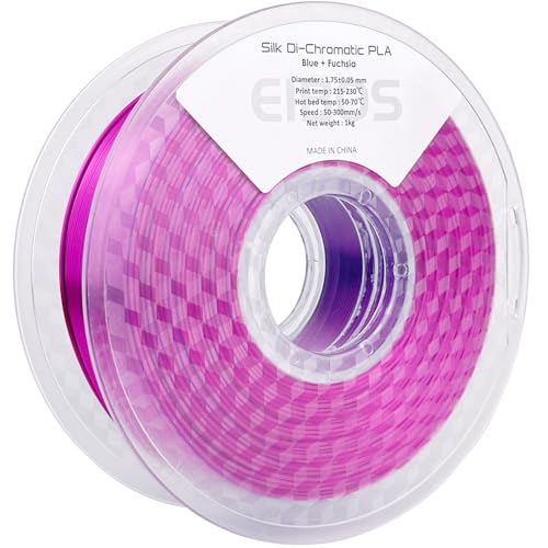 Silk Ribbon PLA 3D Printer Filament, Tri-Color Fast Color Changing PLA 1.75mm, Shiny Multicolor 3D Printing Filament 1kg / 2.2lbs, Blue Fuchsia - color: Blue Fuchsia